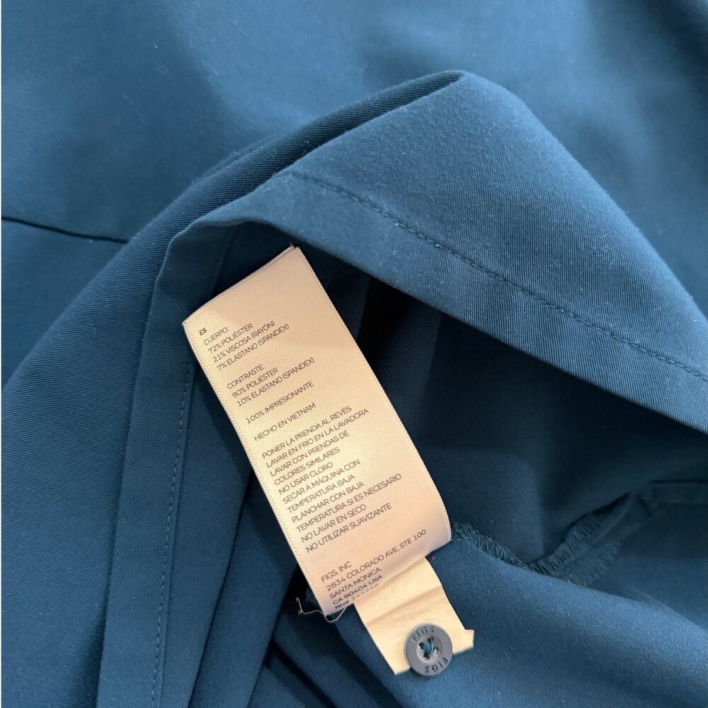 FIGS Lima Scrub Polo Blue/Green Short Sleeve Medical Top Men’s Size XL - Picture 6 of 7